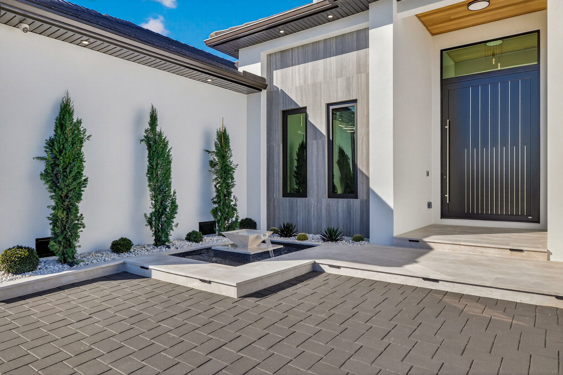 Modern entrance, Pelican Vista Homes